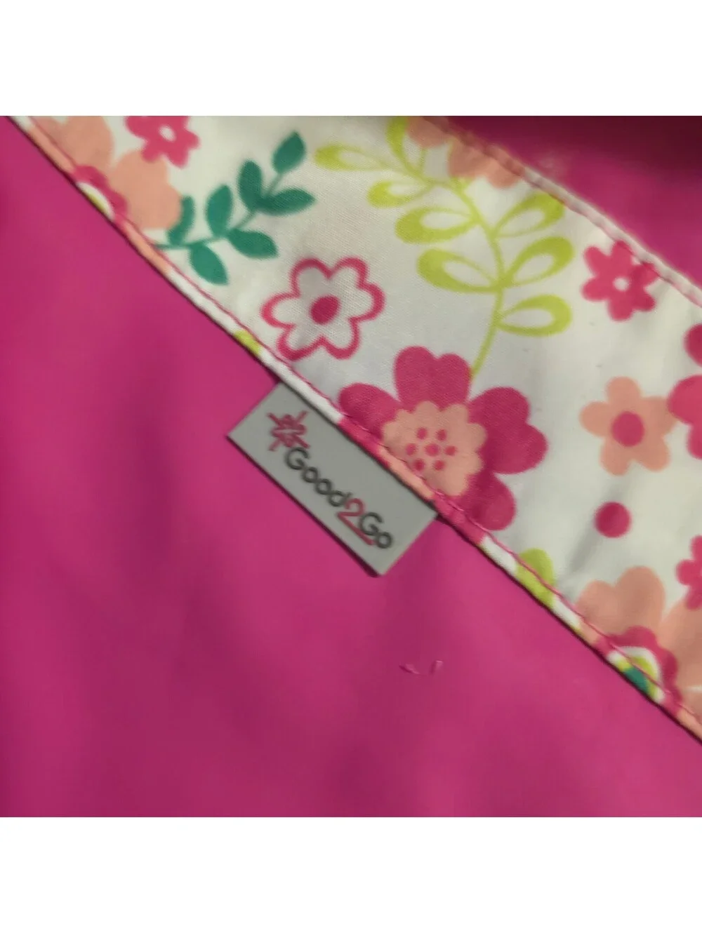 Good2Go Floral Print Dog Raincoat with Hood, Pink and White
